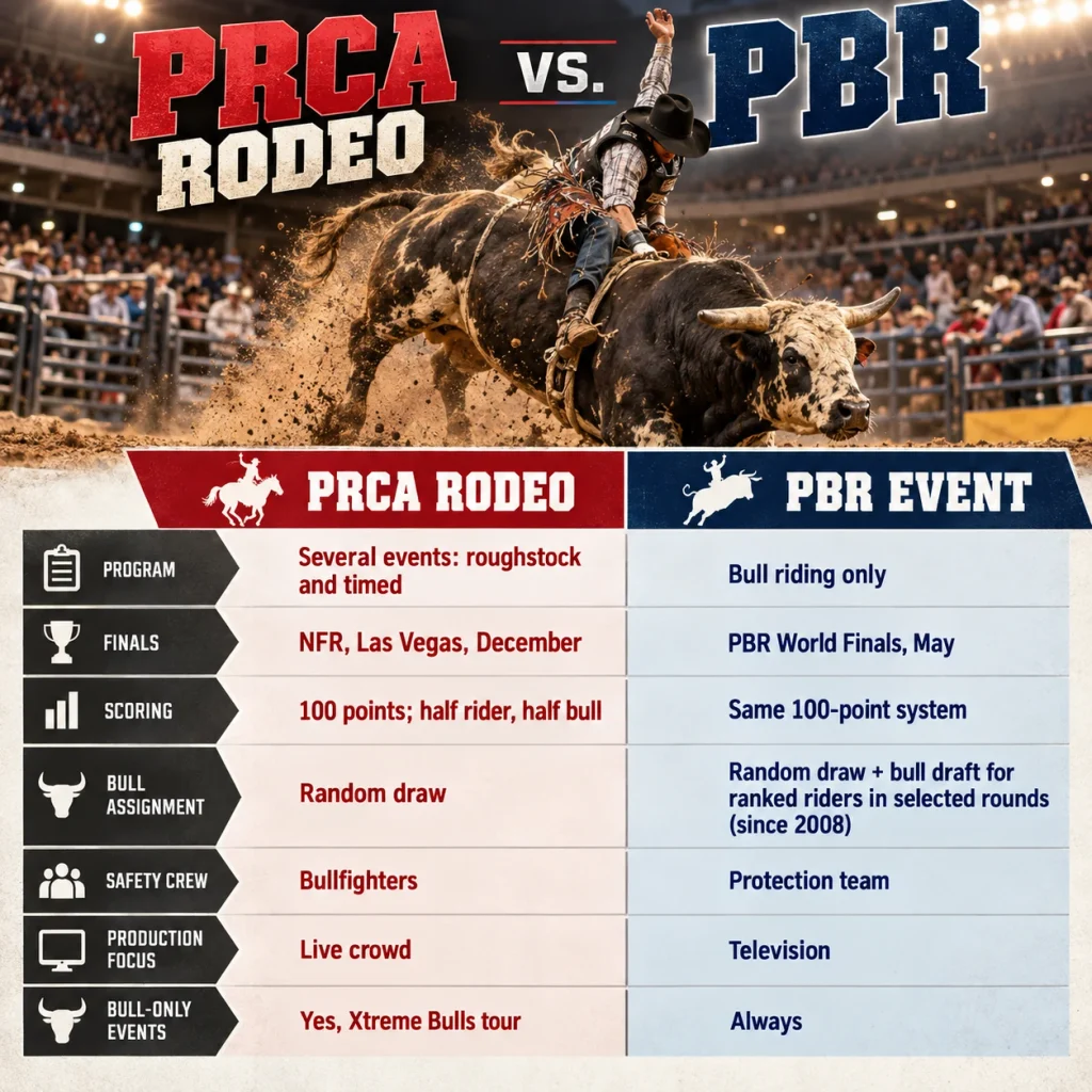 Is Bull Riding a Rodeo? (Yes, But It’s Also a Standalone Sport) 4 PRCA Rodeo vs. PBR